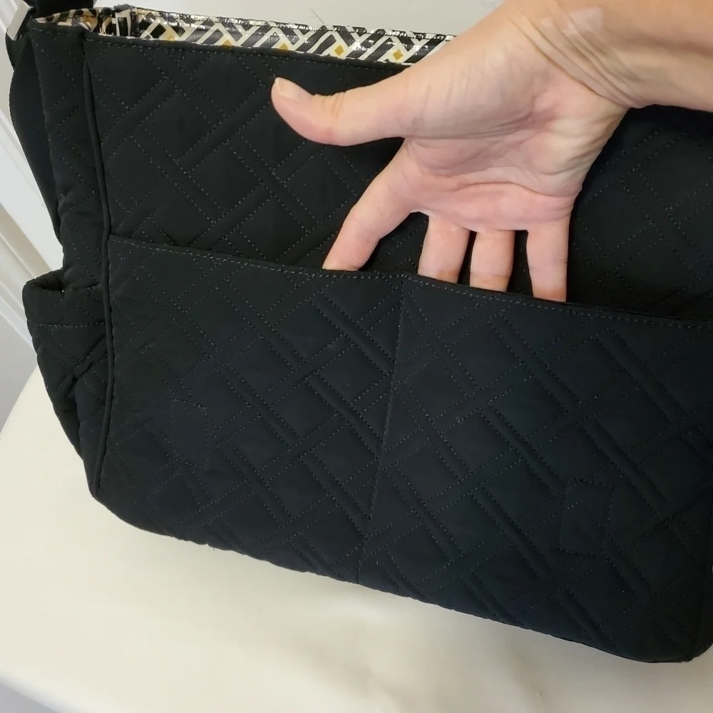 Vera Bradley Black Quilted Fully Lined Baby Bag
